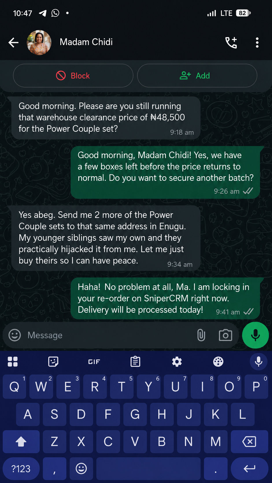 Madam Chidi — reorder