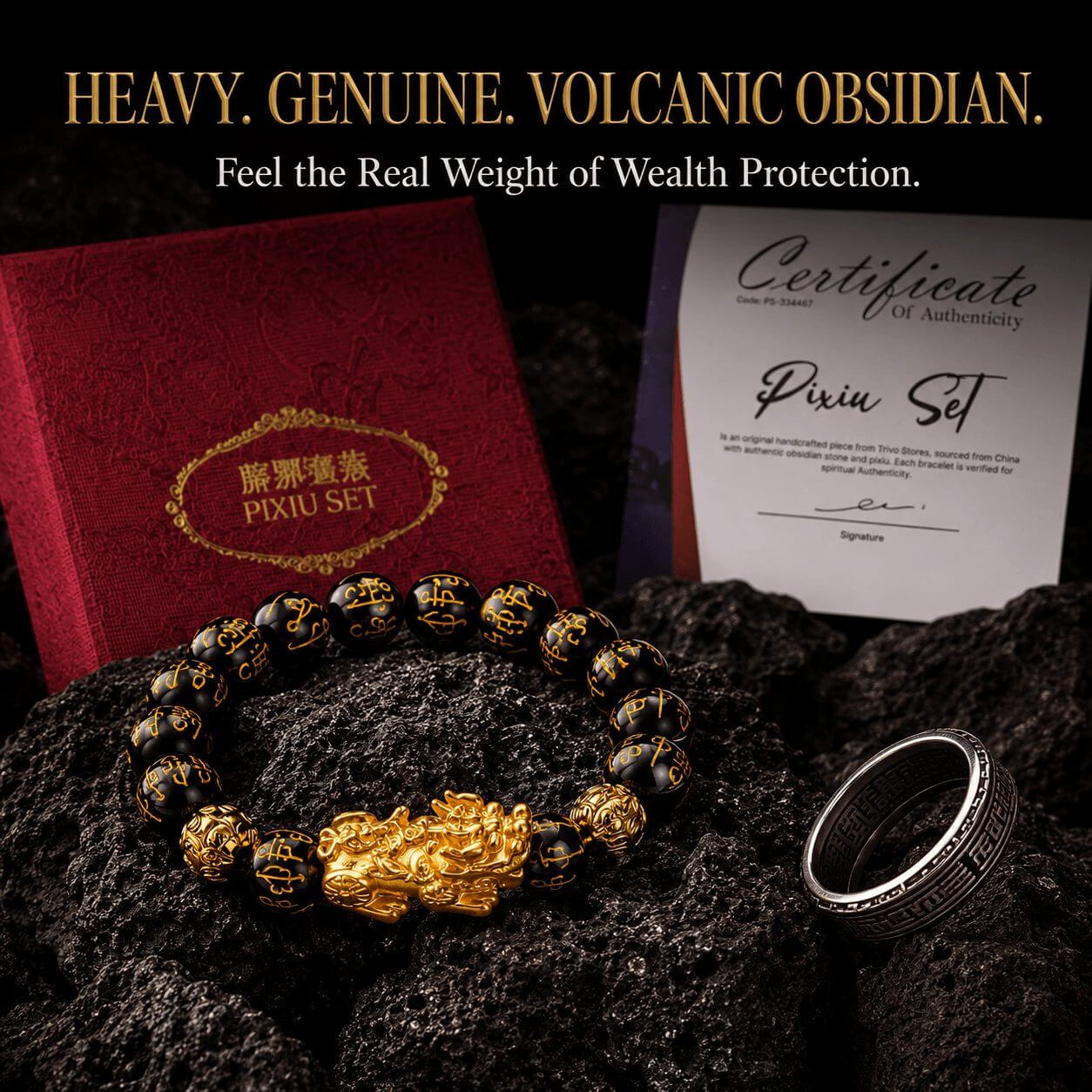 Genuine volcanic obsidian Pixiu